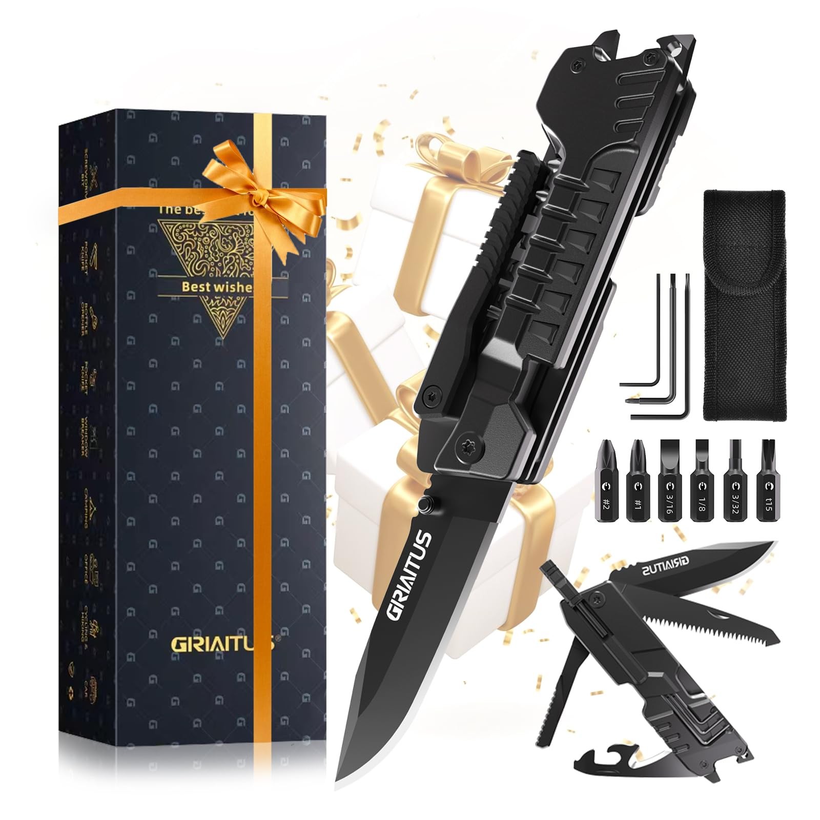 Multi-Tool Gifts for Men, Christmas Stocking Stuffers Dad from Black