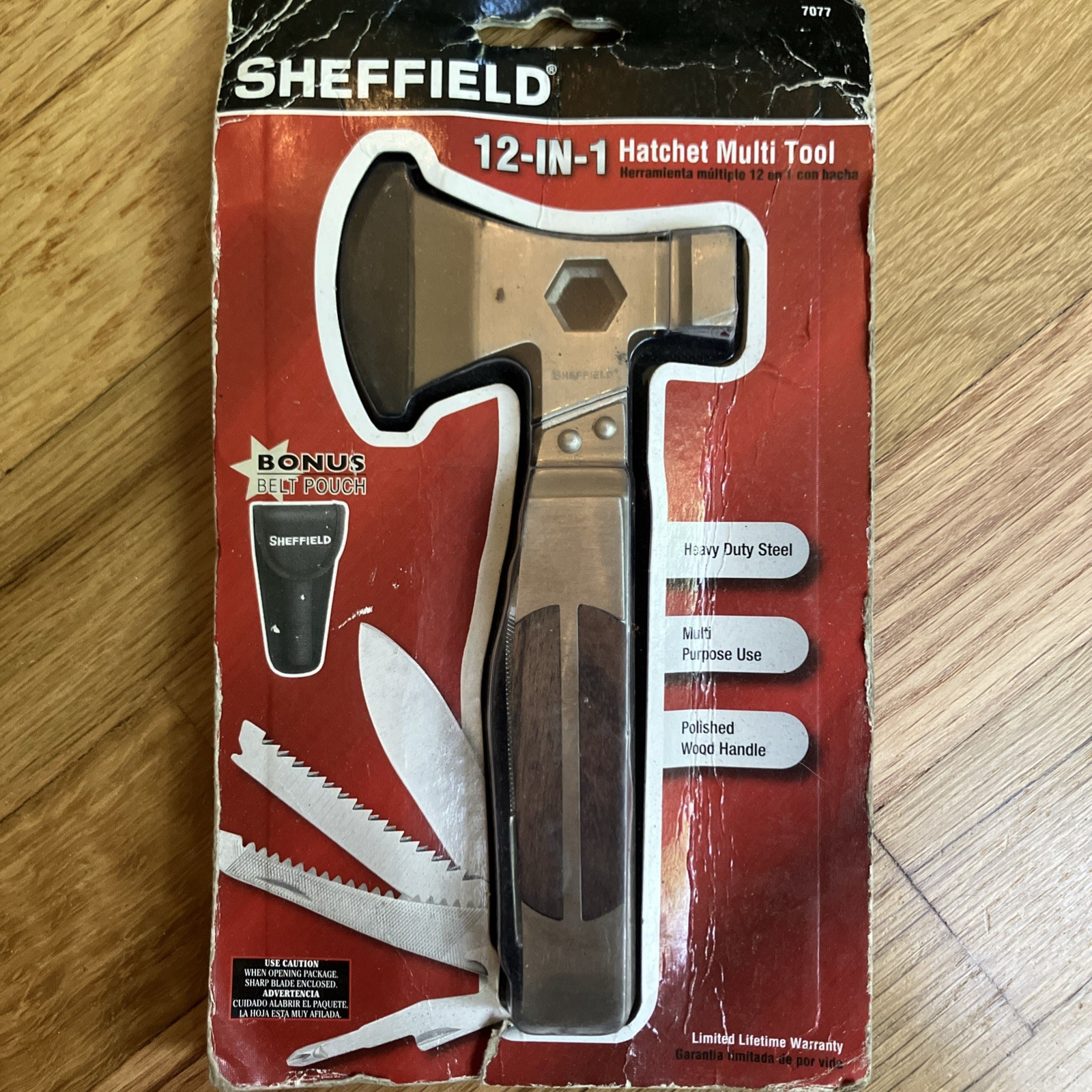 Sheffield 12 in 1 7077 Multi-Tool Hatchet Plain & Serrated Blades w/ bonus pouch
