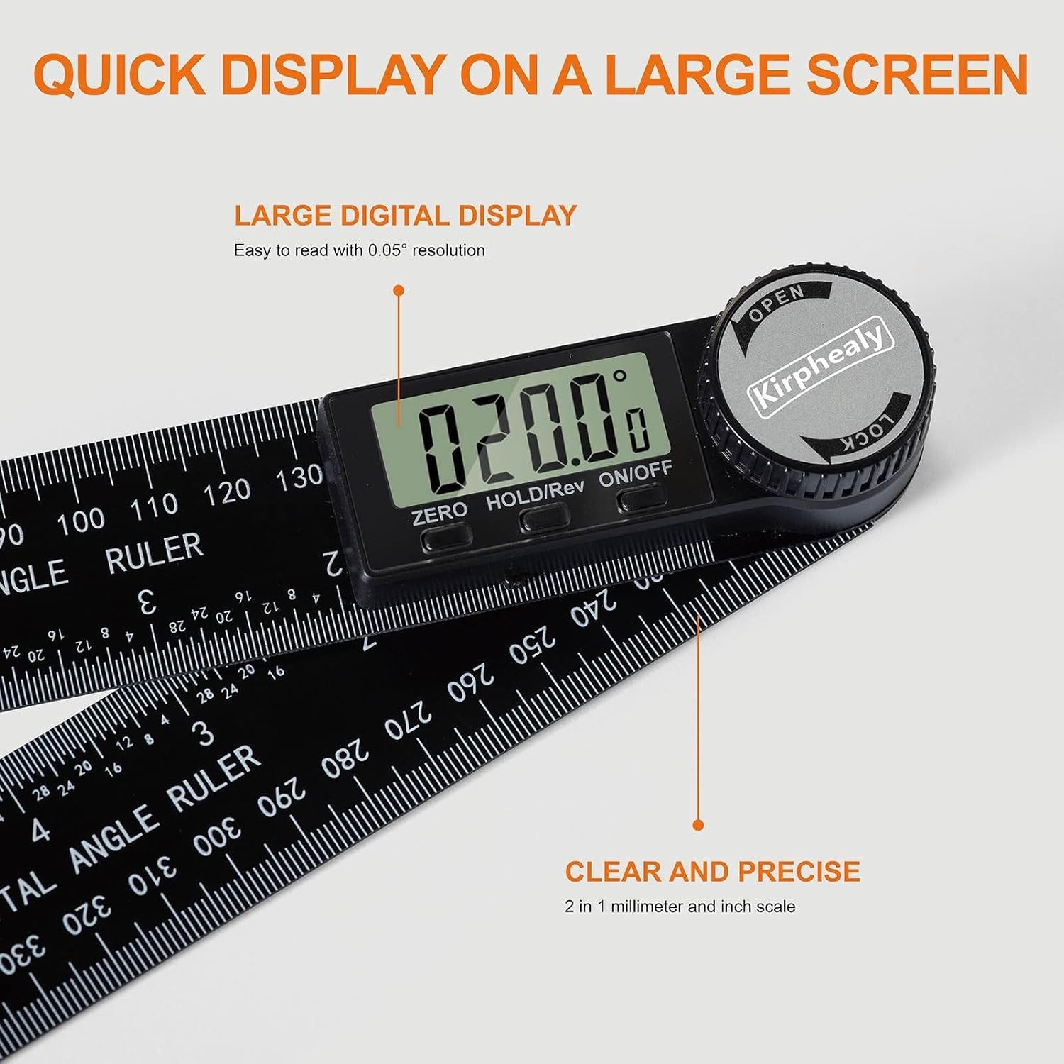 Digital Angle Finder Protractor Measuring Tool Adjustable Ruler Carpentry