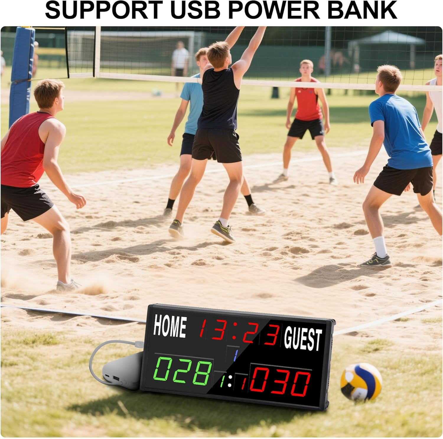LED Electronic Scoreboard Digital Score Keeper with Remote/Timer/Shot Clock | Ba