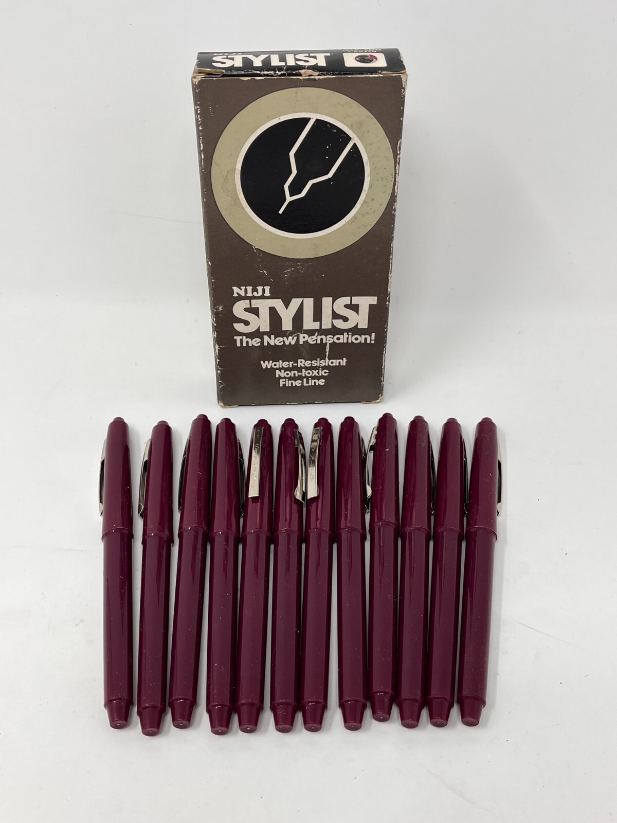 Vtg NOS NIJI Stylist Japan Yasutomo & Co. Fine Purple Line 12 Dozen Water Resist