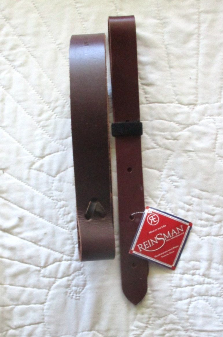 NEW 2 PIECE SET, 18" REINSMAN OFF BILLET AND 56" LEATHER LATIGO STRAP (NO NAME)