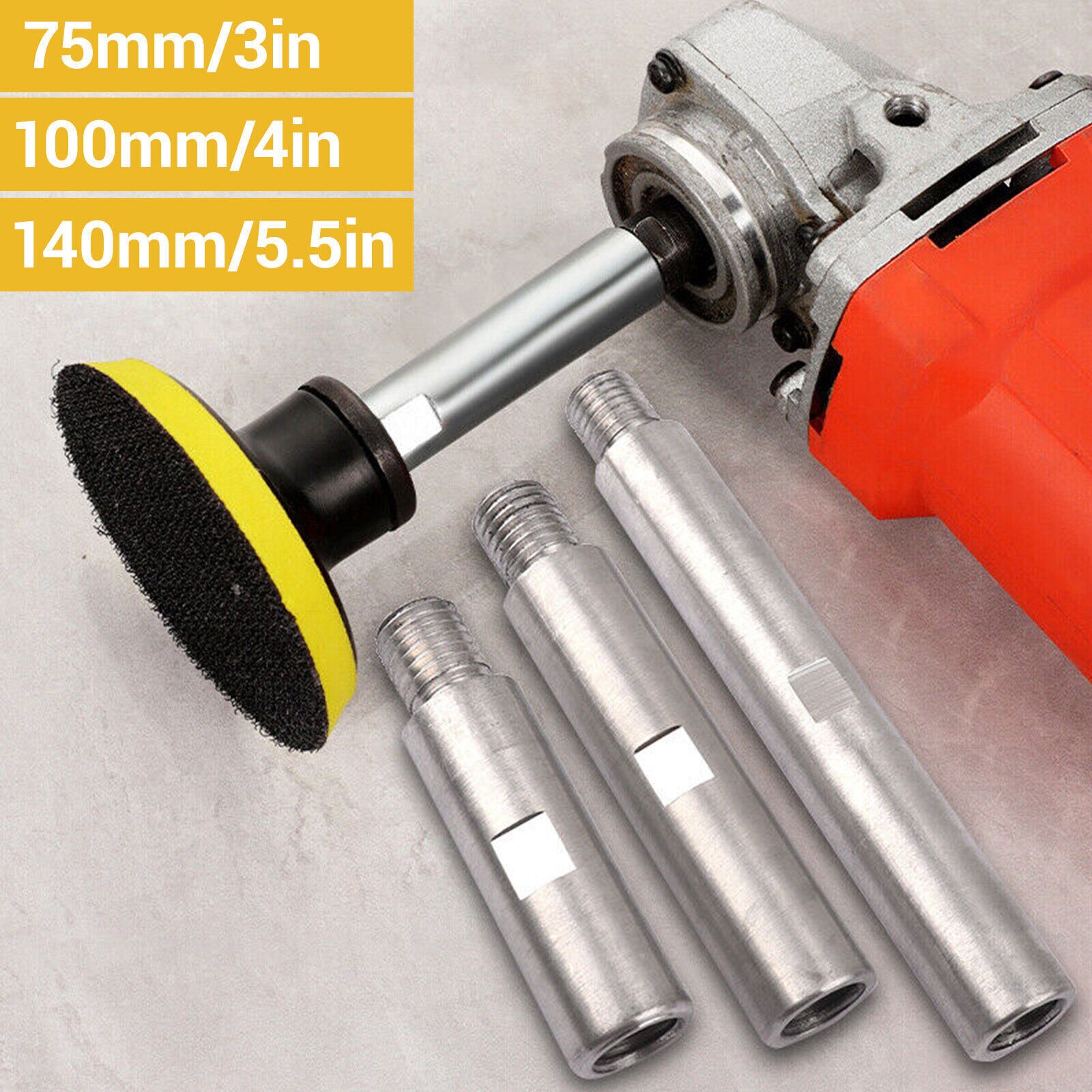 Angle Grinder Adapter Rod Extension Rod M14 Adapters Polishing 75/100/140mm 3Pcs