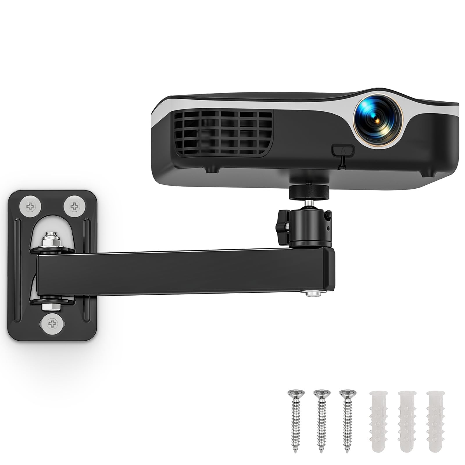 BAISHUN Projector Stand, Base: 4.29 x 2.4 inches, Arm: 7.87 Black