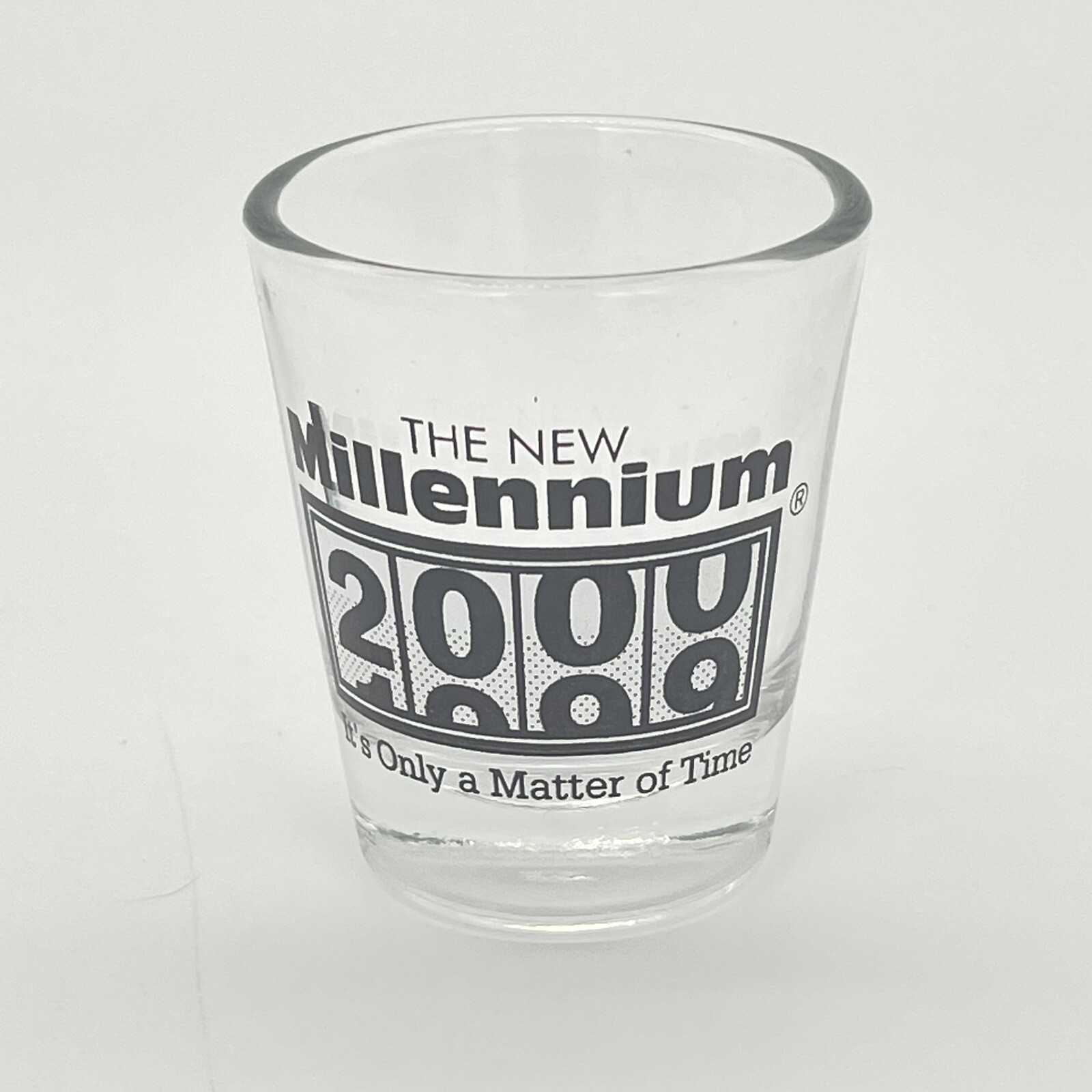 Vintage Shot Glass The New Millennium “It’s Only A Matter Of Time” 2000 Souvenir