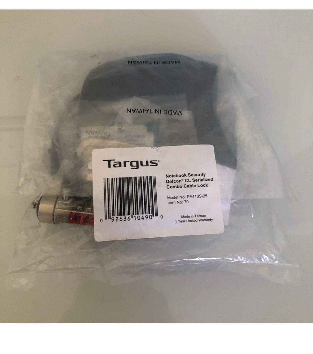 TARGUS SCL SERIES LAPTOP COMBINATION LOCK - NEW
