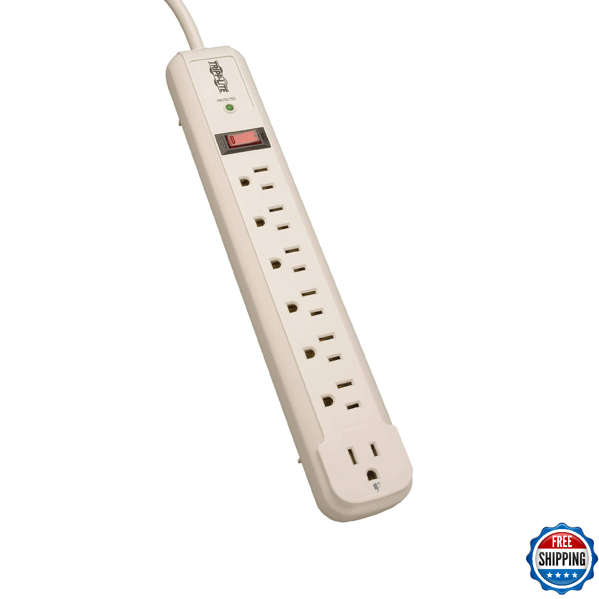 Tripp Lite 7 Outlet (6 Right Angle + 1 Transformer Outlet) Surge Protector Power