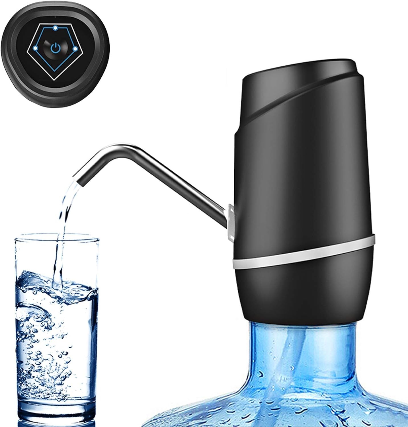 5 Gallon Electric Water Dispenser USB Rechargeable Bottle Pump Silicone Hose
