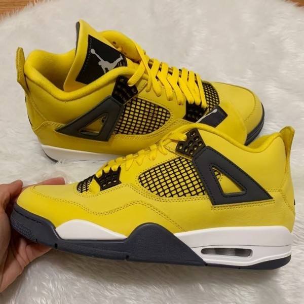 Air Jordan 4 "Tour Yellow" Mid Top Retro Basketball Shoes For Men Size 7-12