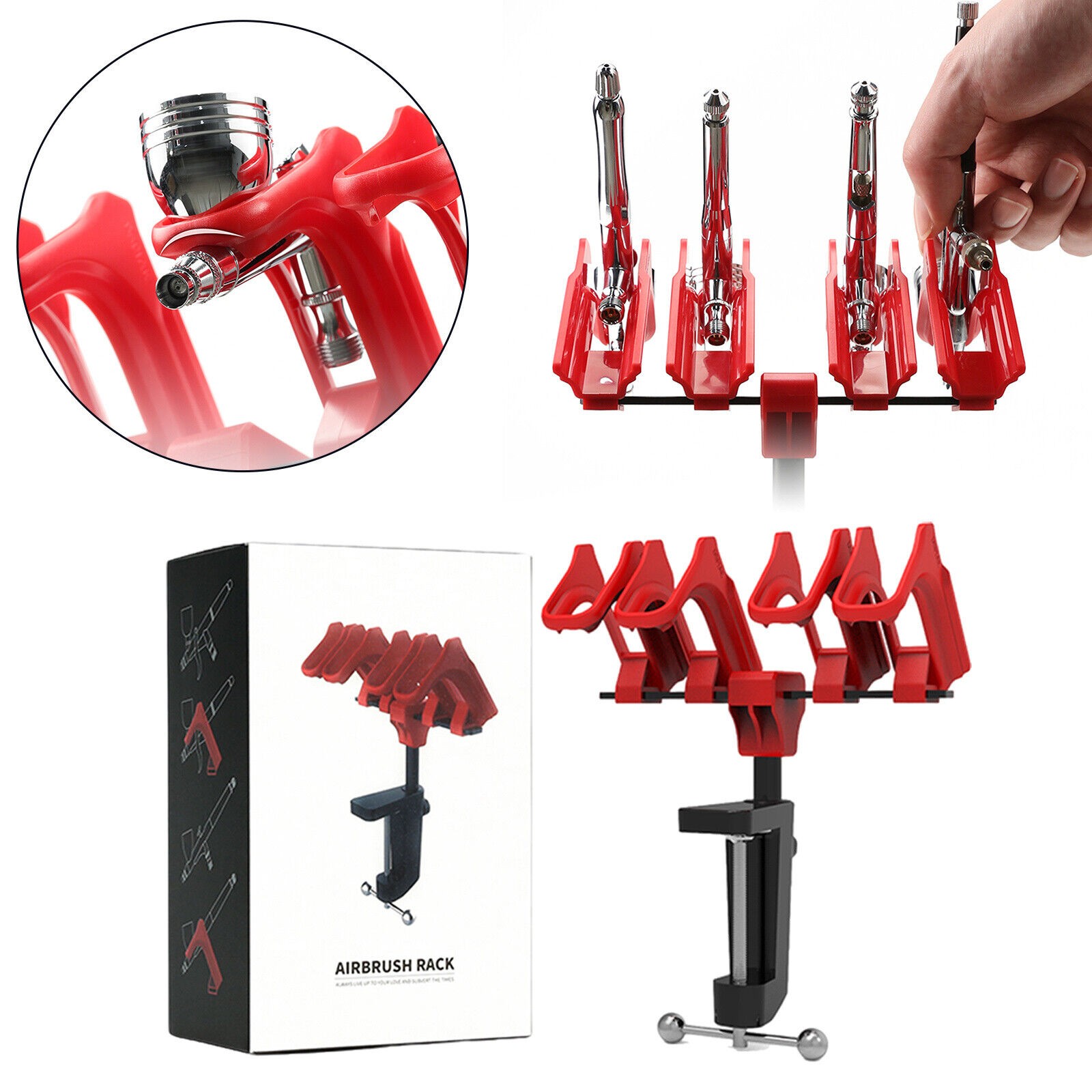 360 Adjustable AT-AR Spray Airbrush Rack Holder Bracket for Model Carft Tool