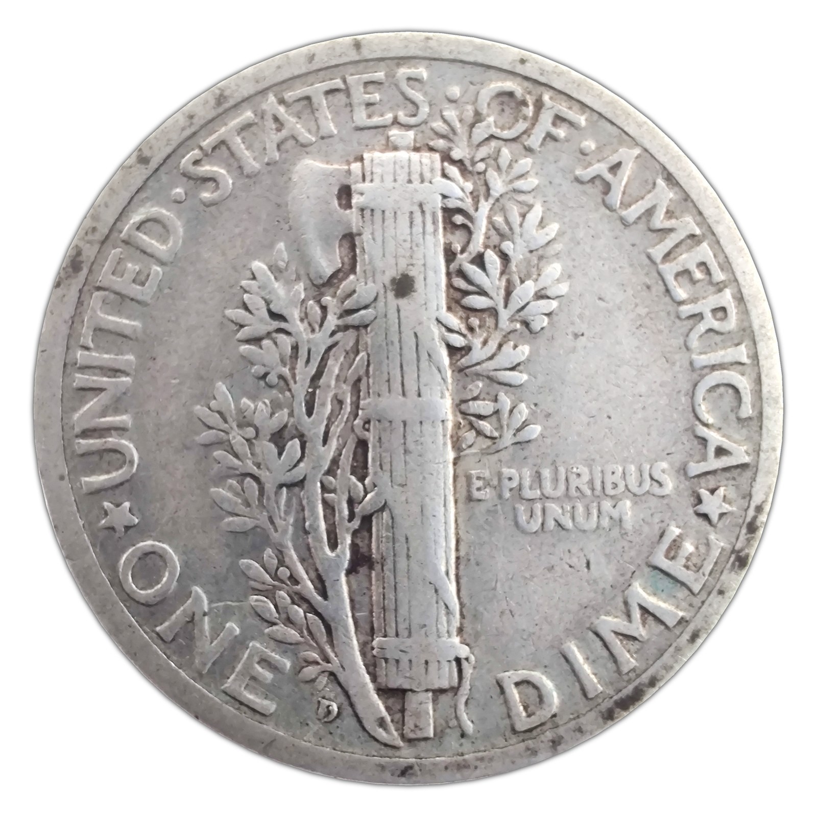 1928-D Mercury Dime F Fine 90% Silver