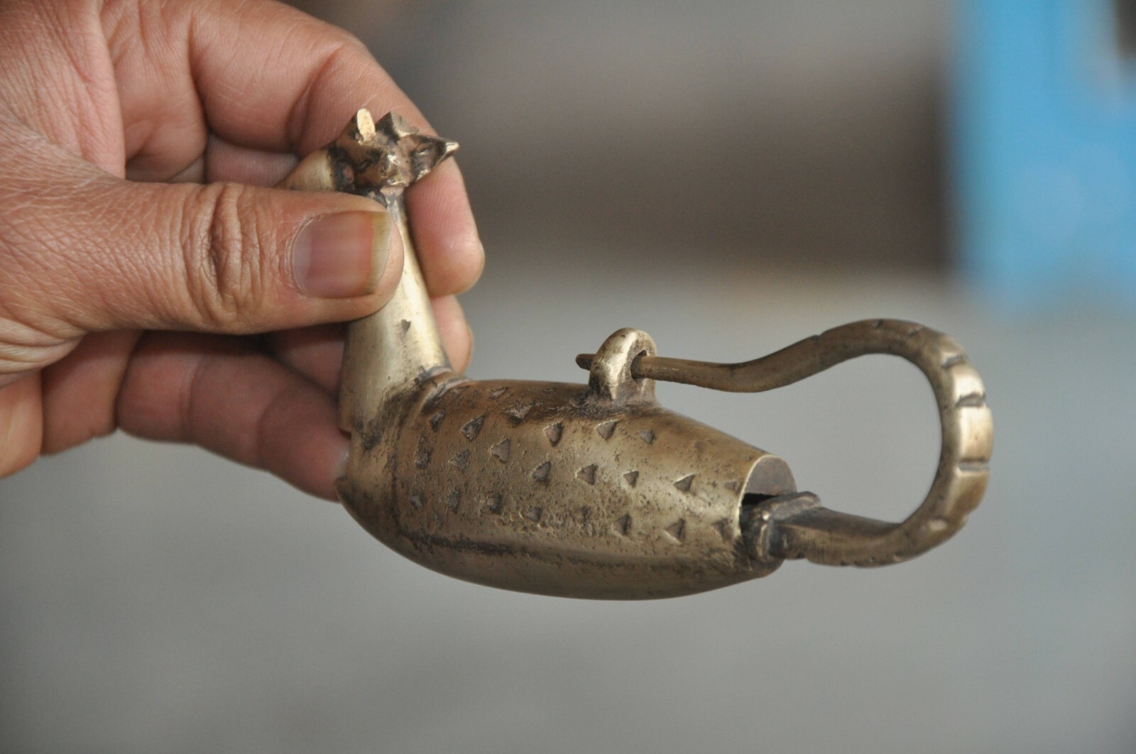 Vintage Brass Handcrafted Deer Shape Engraved Strip System Padlock