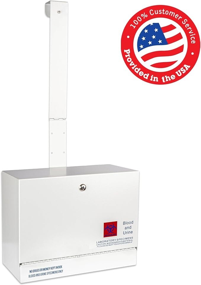 Specimen Drop Box, Stainless Steel, Medium Over-The-Door Hanging