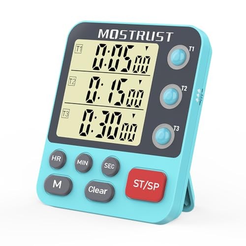 Digital Dual Kitchen Timer, 3 Channels Countdown Triple Timer for 318 Blue