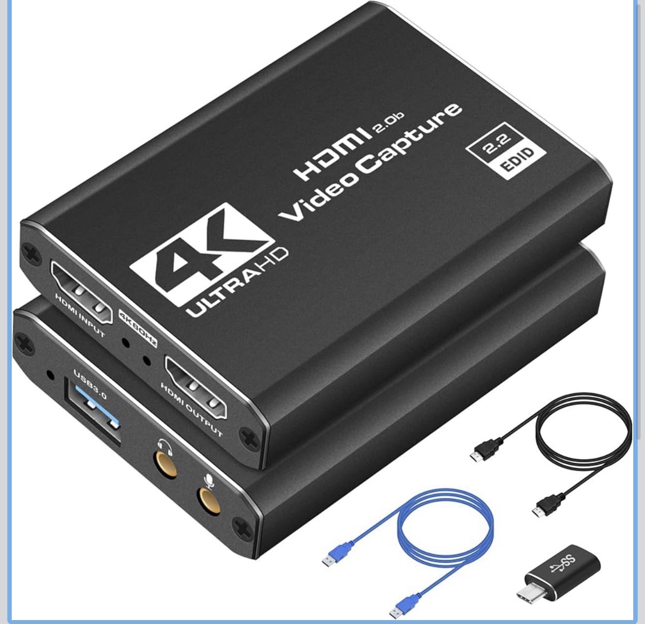 DIGITNOW 4K Audio Video Capture Card, USB 3.0 HDMI Video Capture Device Full HD
