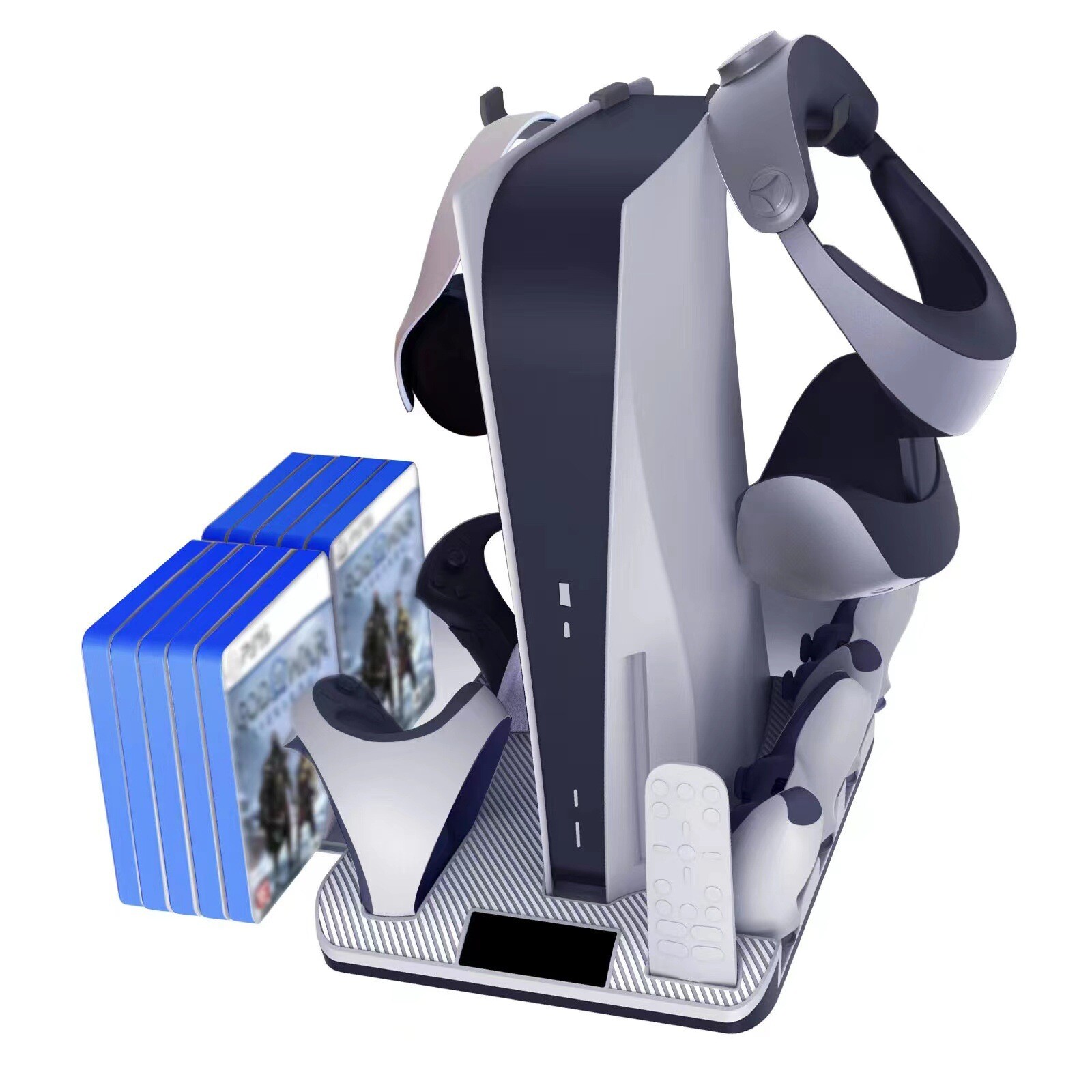 For PS5 PS VR2 Game Console Cooling Charging Dock Stowable Headset Holder Gray
