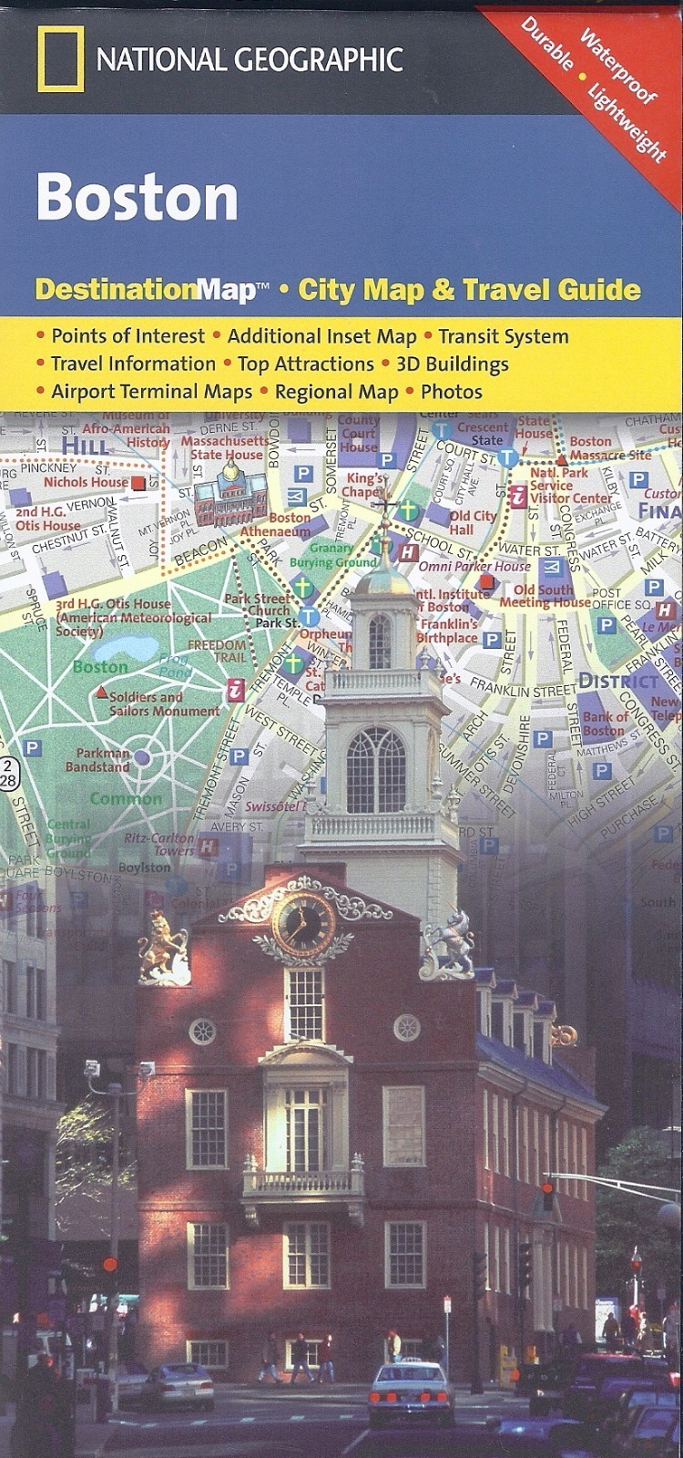 National Geographic Map of Boston, Destination Map City Map & Travel Guide