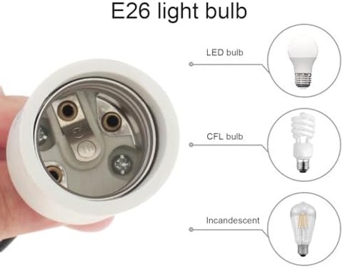 RTNLIT Ceramic E26 Light Socket with 10" Wire Lead, 2-Pack | Standard Medium ...