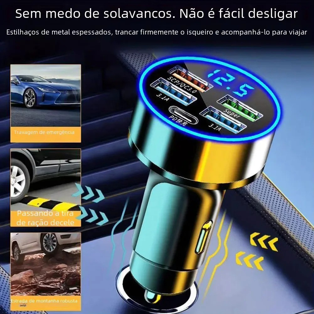 4 USB Port Super Fast Car Charger Adapter for iPhone Samsung Android Cell Phone
