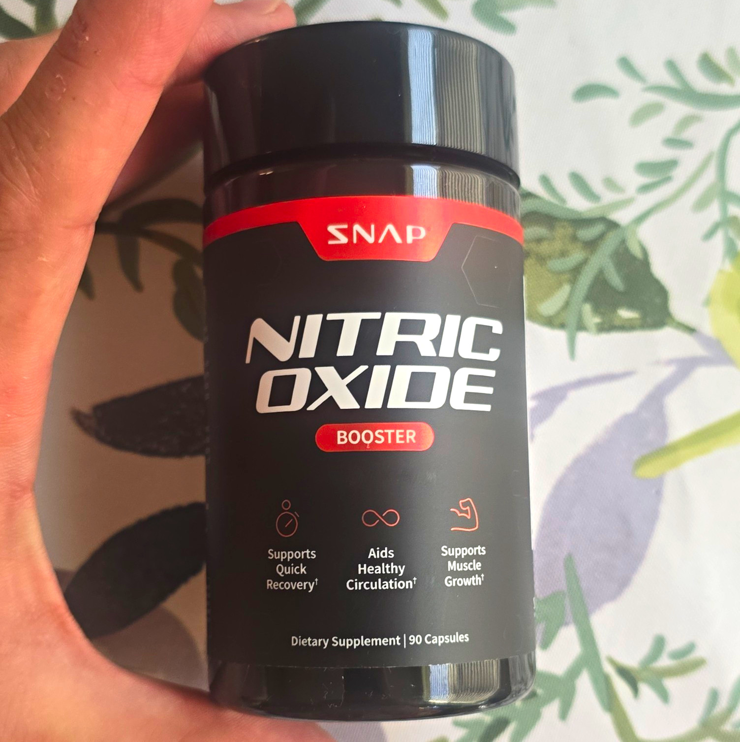 SNAP Nitric Oxide Booster Capsules 90ct Vegan Non-GMO Gluten-Free Bodybuilding