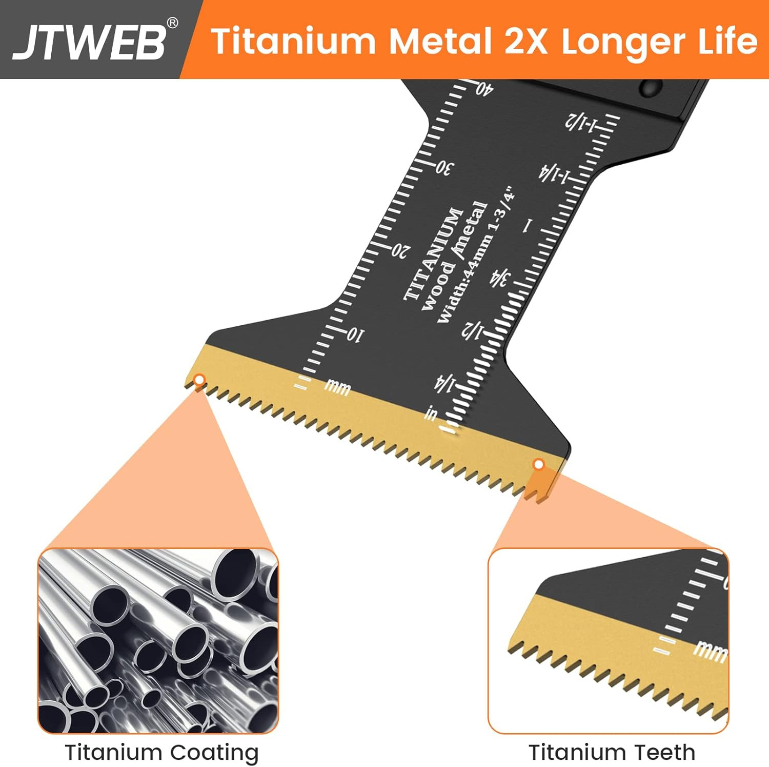 5PCS Titanium Oscillating Saw Blades Kit, Titanium Oscillating Multitool Blades