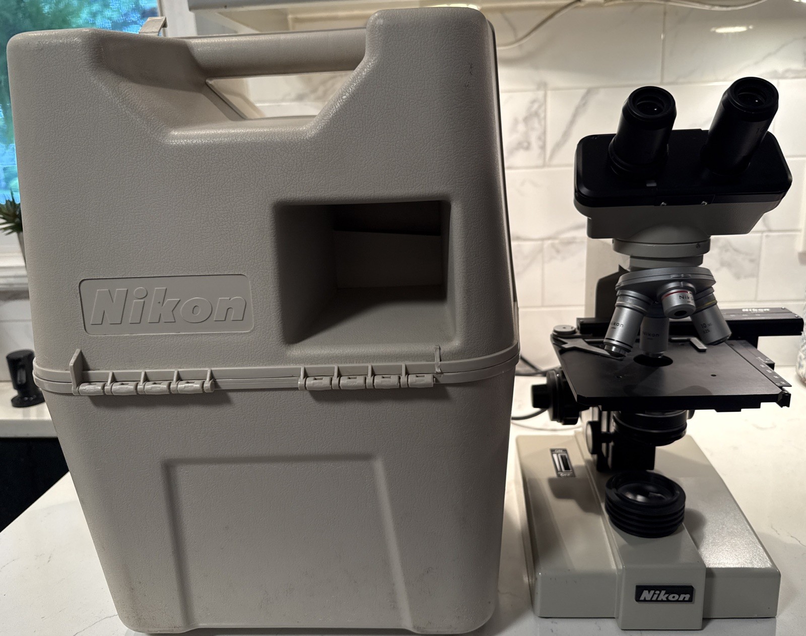Nikon Model SC Binocular Microscope With Carry Case