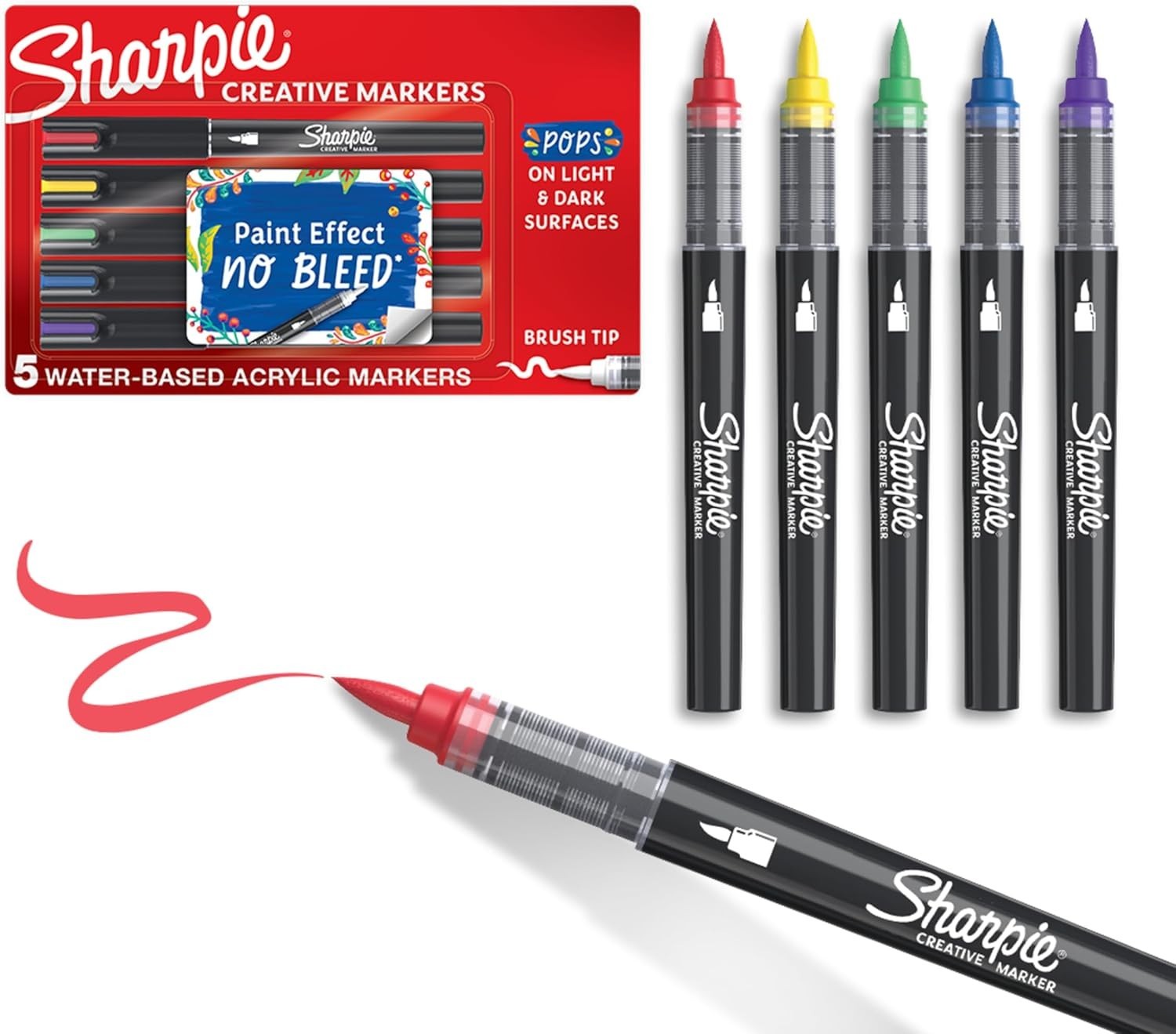 Multicolor Brush Tip Markers - Water-Based Acrylic for Creative Masterpieces