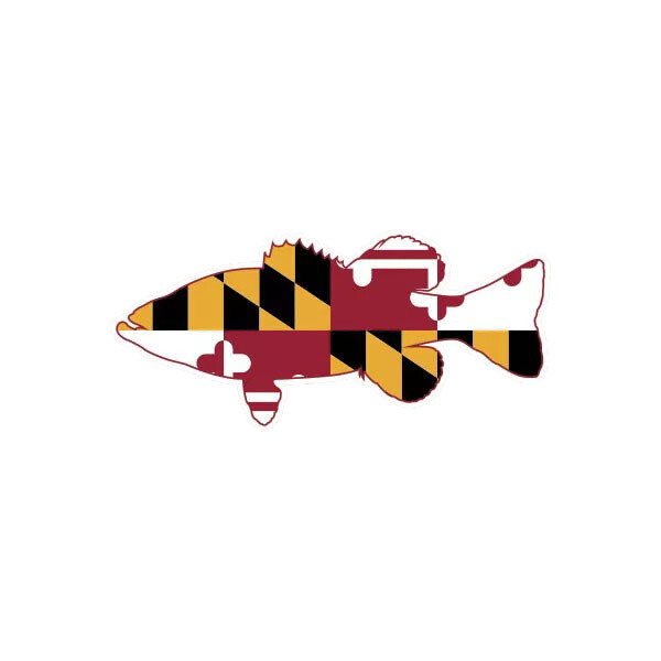 Maryland State Flag Bass Sticker Decal
