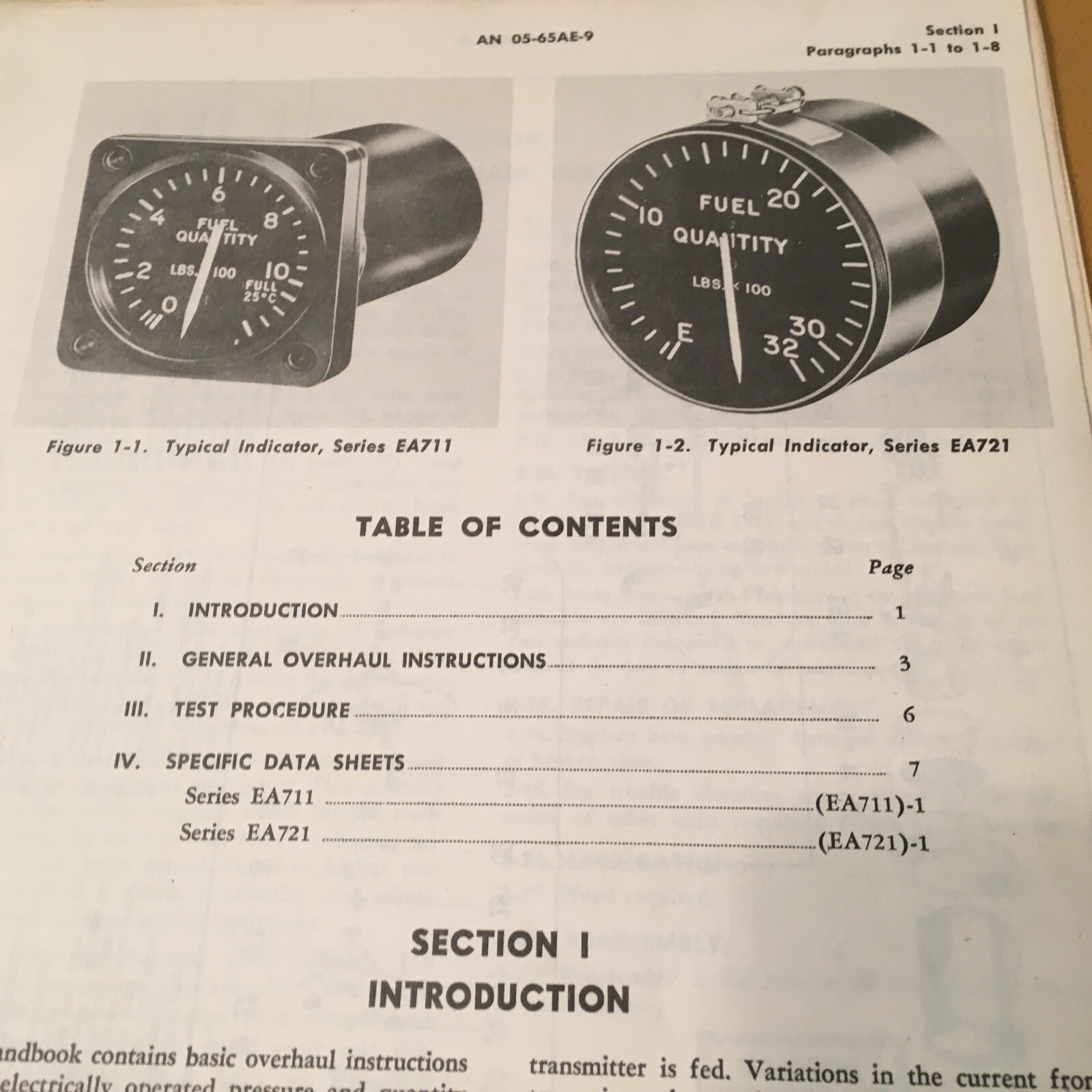 Liquidometer EA711 & EA721 Quantity & Pressure Indicators Overhaul Instructions
