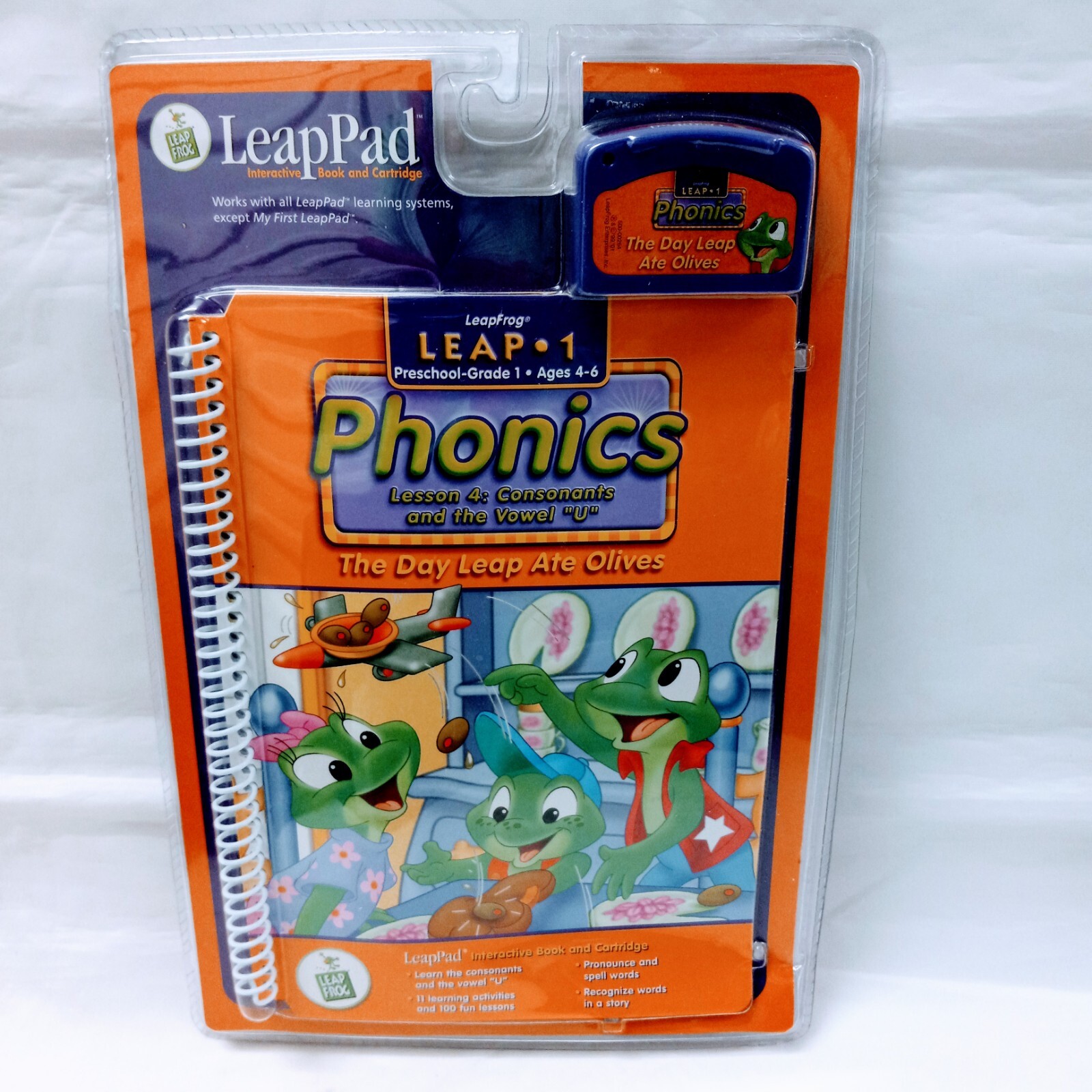 LeapFrog LeapPad Leap 1 Phonics The Day Leap Ate Olives Book W/ Cartridge