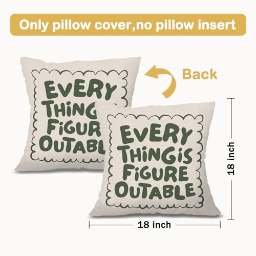 Everything is Figureoutable Inspirational Pillow Covers 18x18, Outable