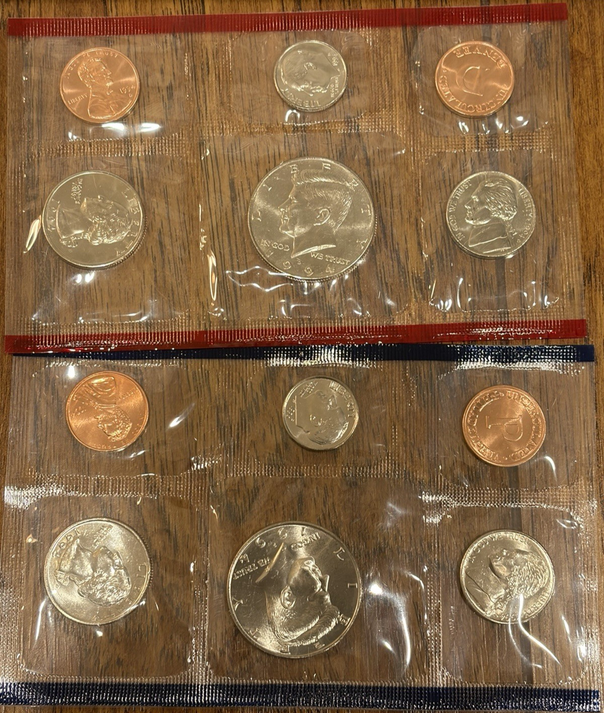 1994 US Mint Uncirculated Set, 10 Coins, Original Cello, Original Envelope