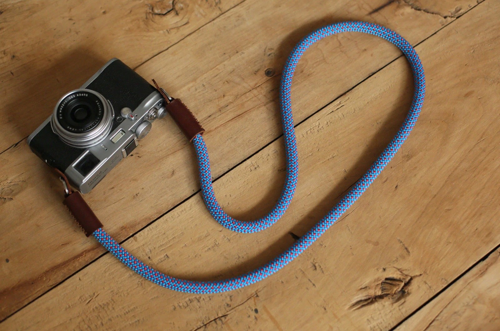 Blue & Red Handmade Rope Camera Strap