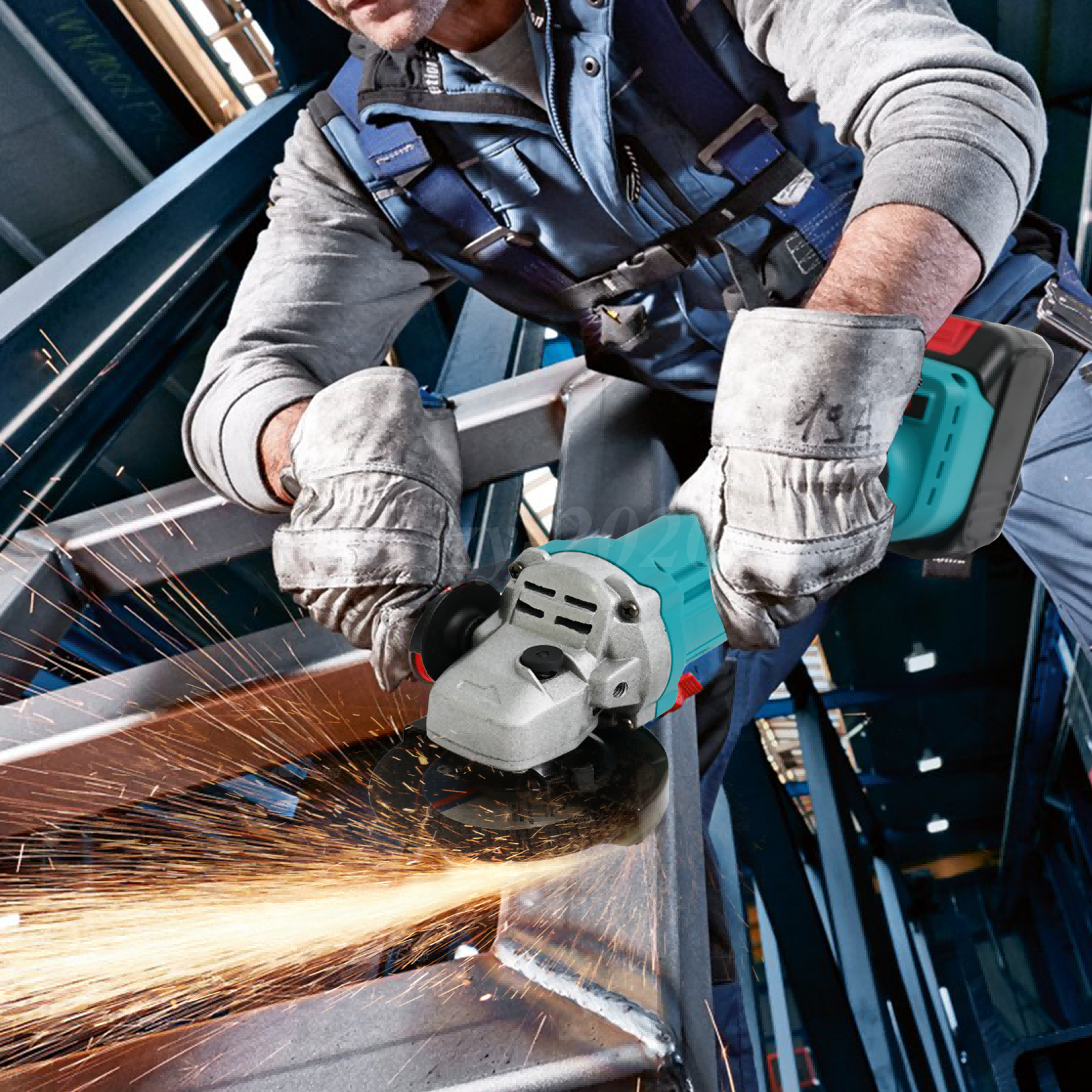 21V Cordless Angle Grinder Cutting Brushless Detail Sander W/ 2 Battery 9000 RPM