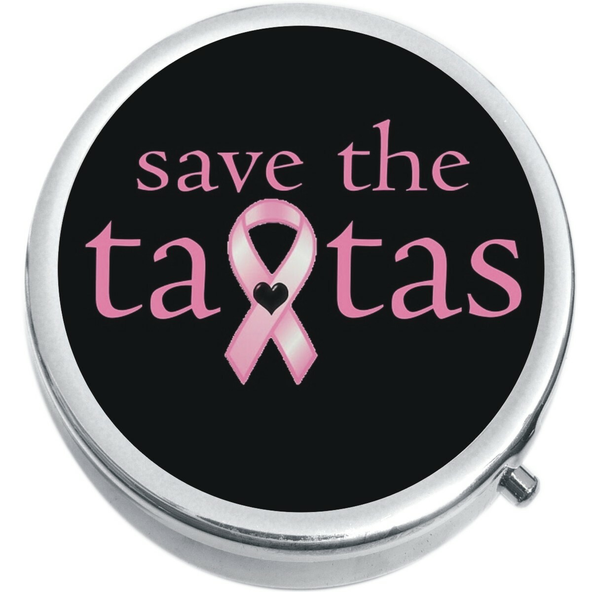 Save The Tatas Medicine Vitamin Compact Pill Box