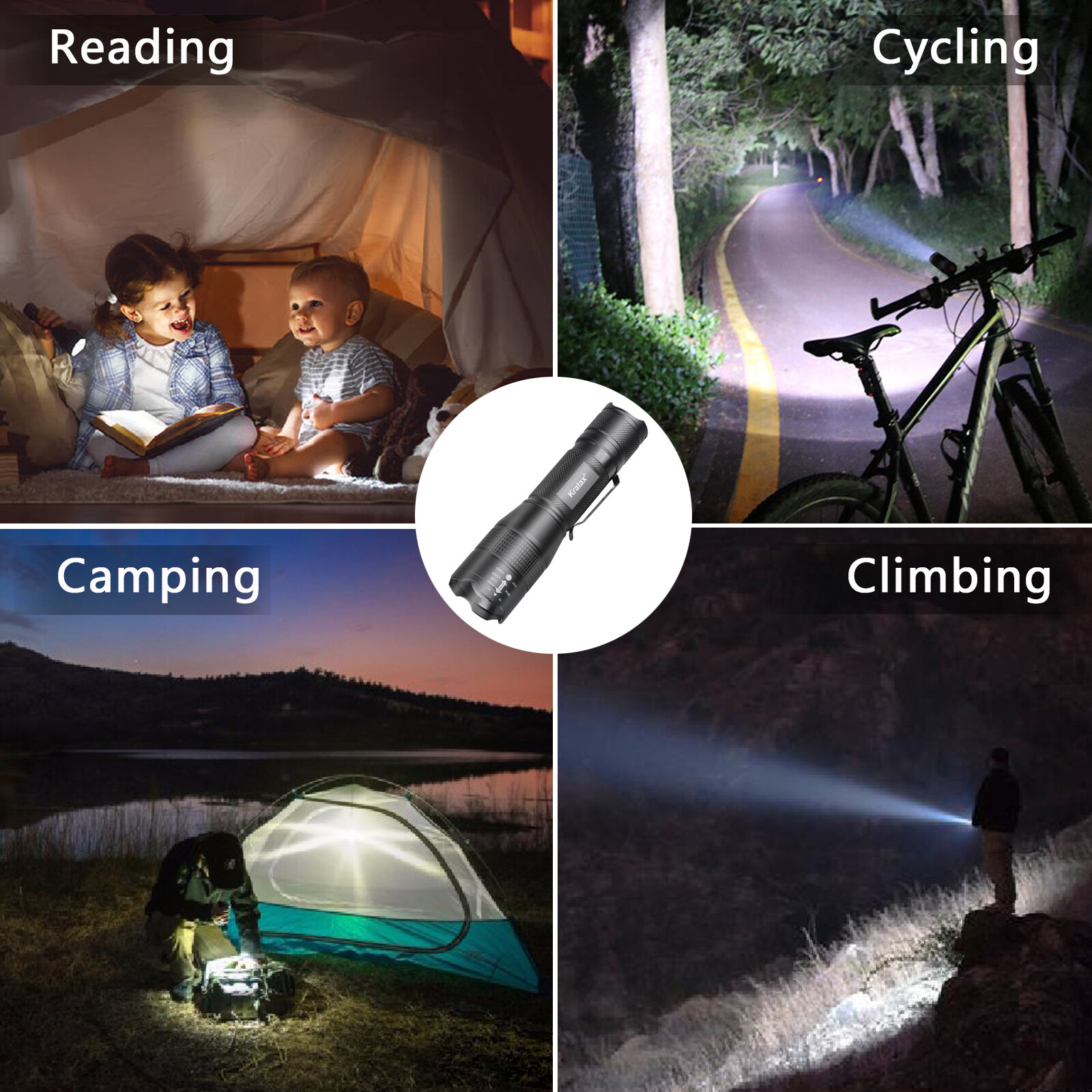 Small & Extremely 5.3oz Zoomable LED Tactical Handheld Flashlight with Batteries