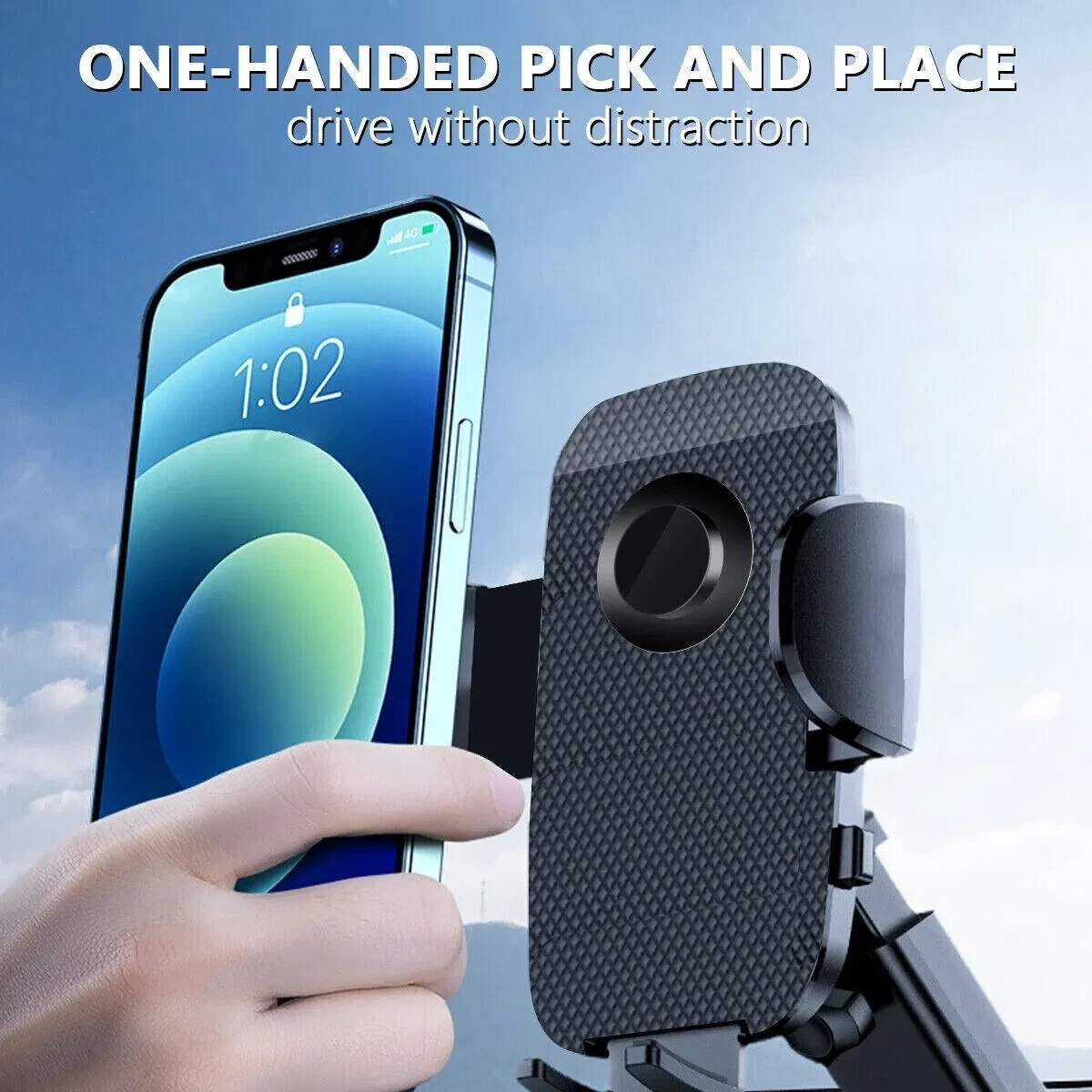 Car Phone Holder Dashboard Windshield Phone Mount Universal for iPhone Samsung