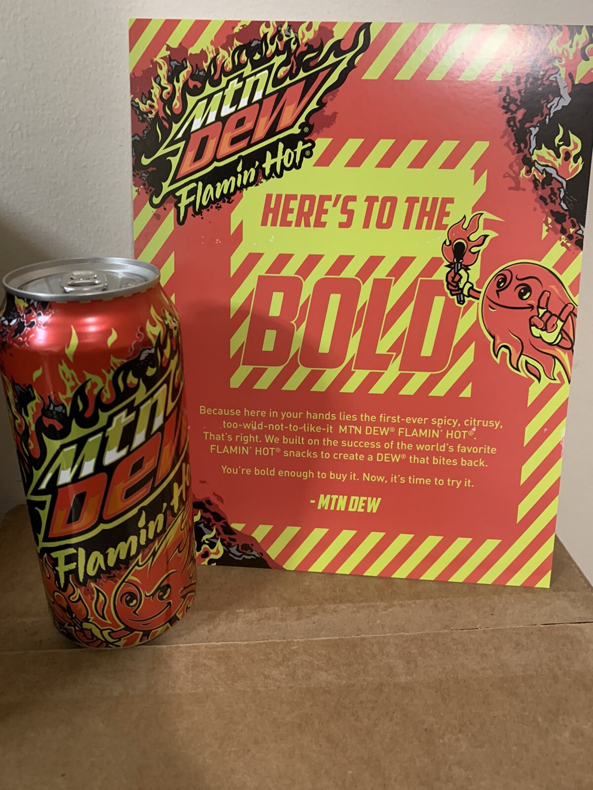 Mountain Dew Flamin Hot Limited Edition Mtn Dew Single Can! Ships Today!