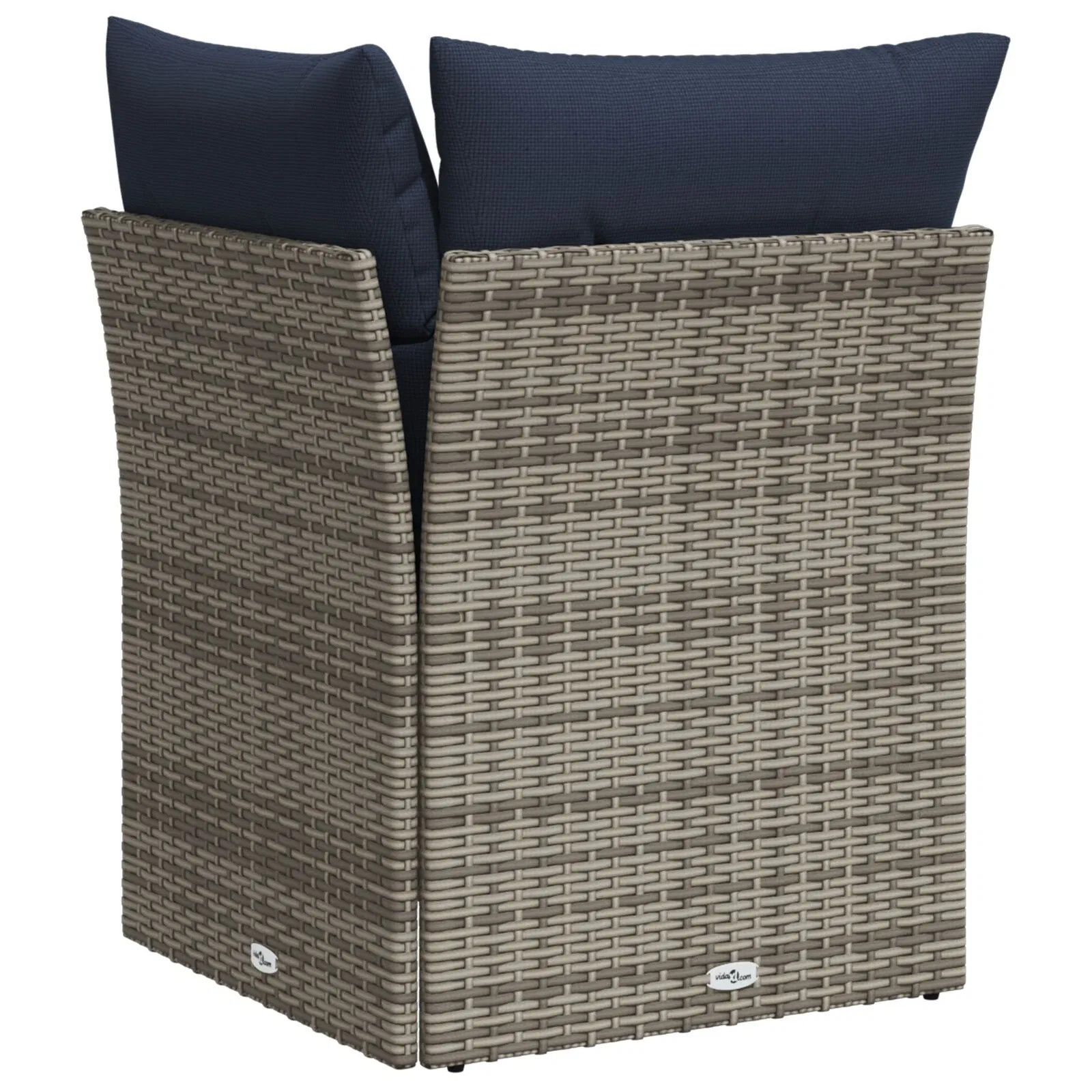Garden Sofa with Cushion Gray 62 x 62 x 69 cm poly rattan