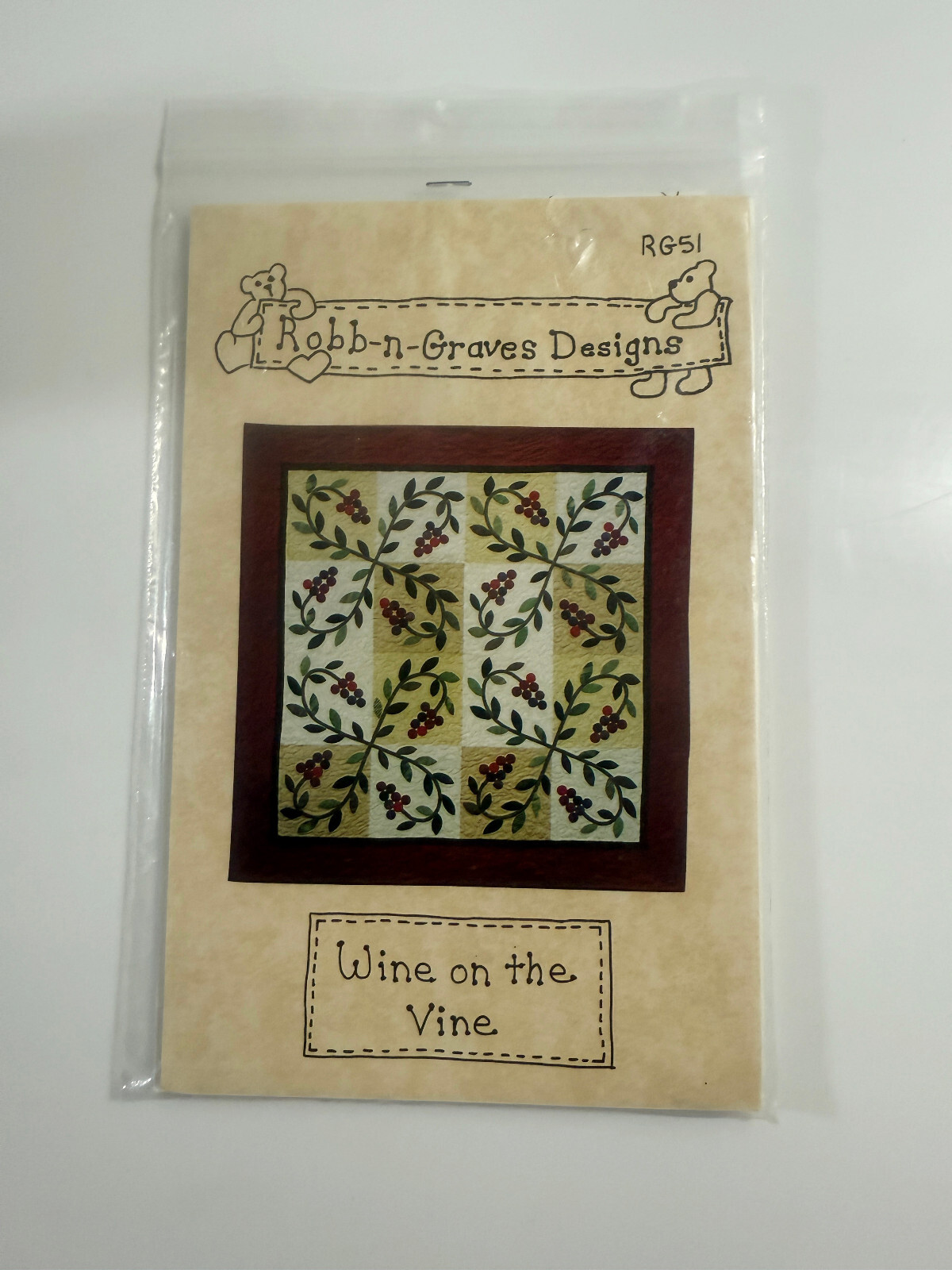 Robb-N-Graves Designs Wine On The Vine 60”x60” Quilt Pattern #RG51