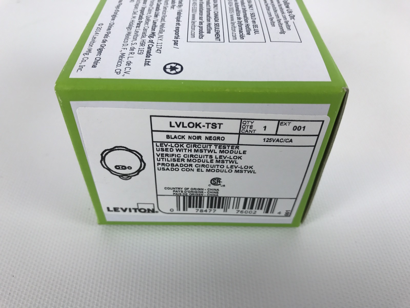 Leviton LVLOK-TST, Circuit tester for Lev-Lok Receptacle Modules black