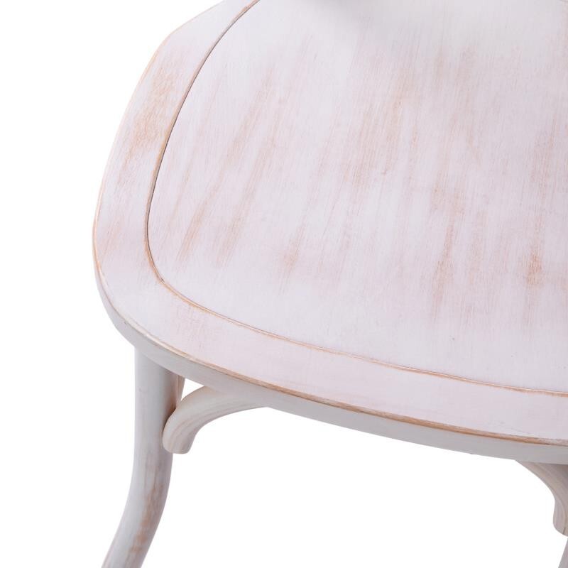 10 PACK Cross Back Lime Wash Wood Restaurant Dining Chair - FREE SEAT CUSHIONS