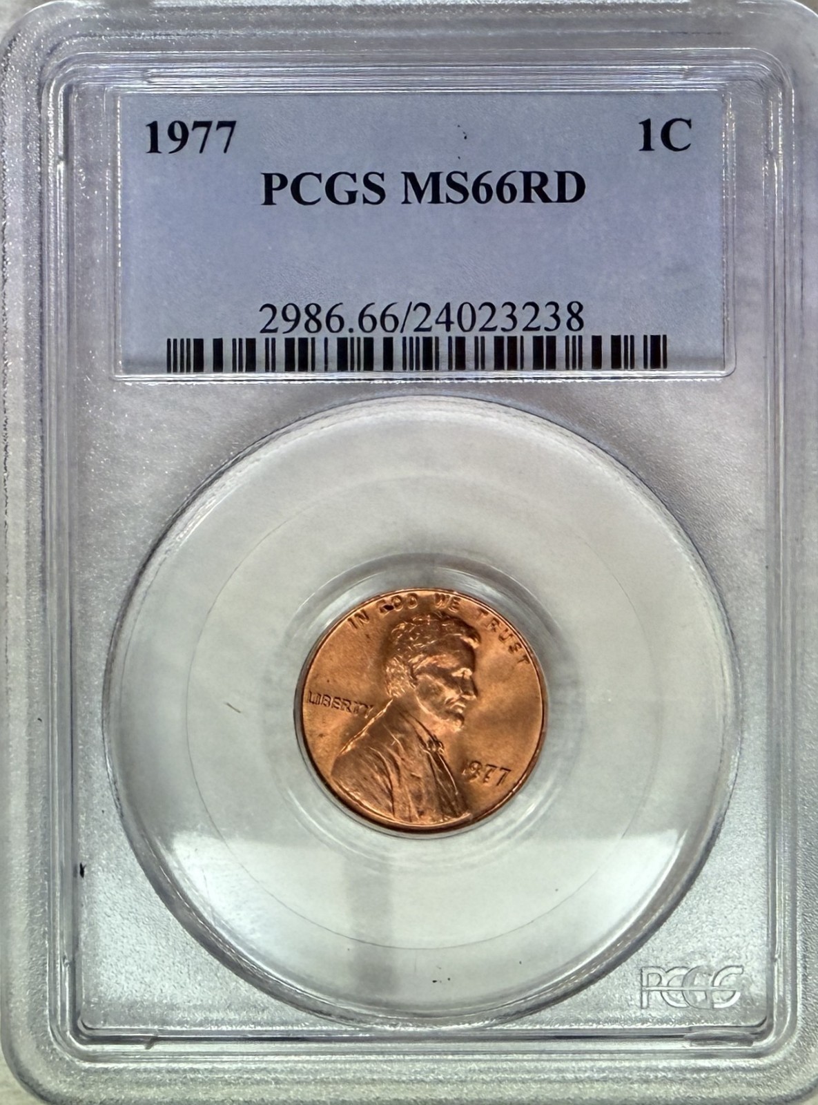 1977 Lincoln Memorial Cent .01C PCGS MS66RD