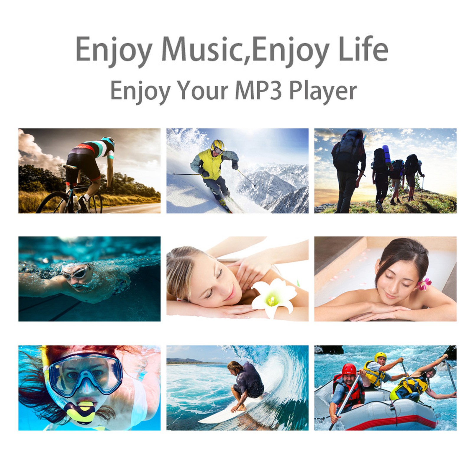 Black Waterproofing MP3 Player Ultra Music Player For Swimming Diving