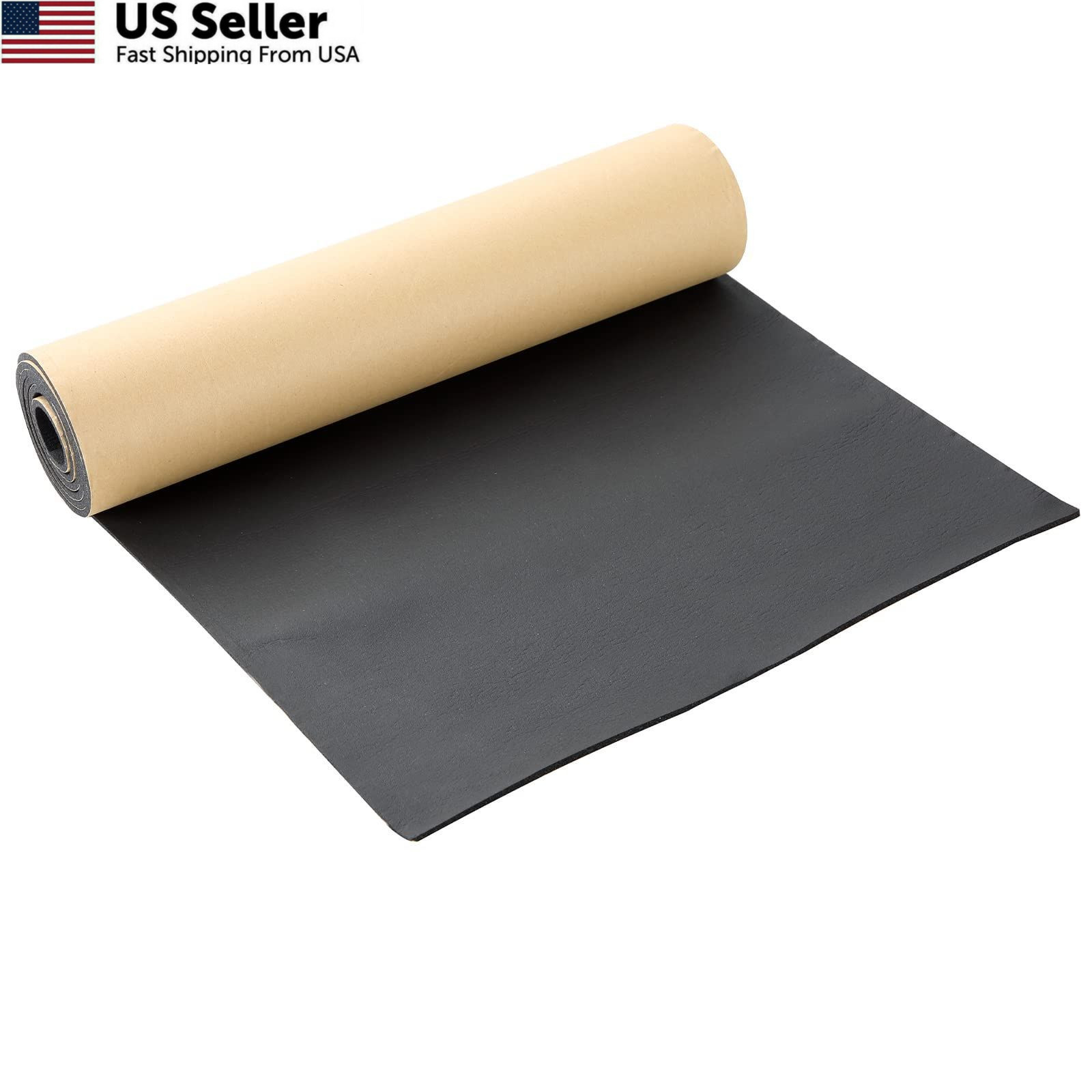 NATGAI Sponge Neoprene with Adhesive 1/8” Thick X 12” Wide X 24” Long, Black