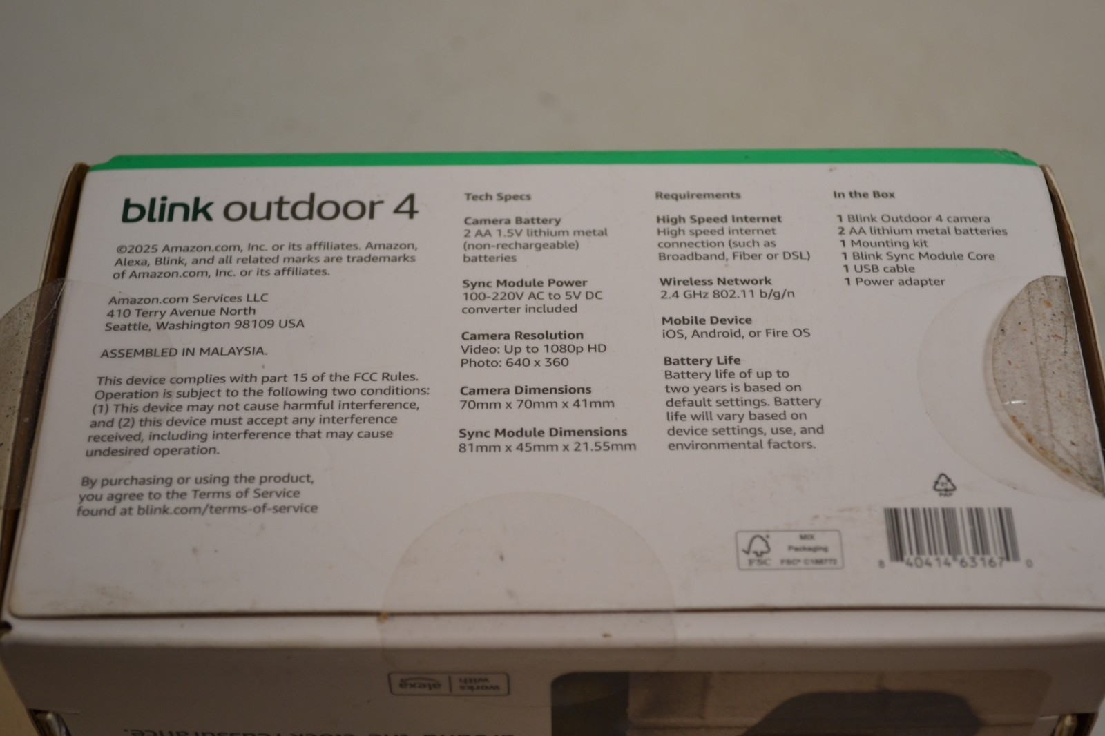 Blink Outdoor 4 Wire-Free Smart Security 1 Camera System Kit 4th Gen