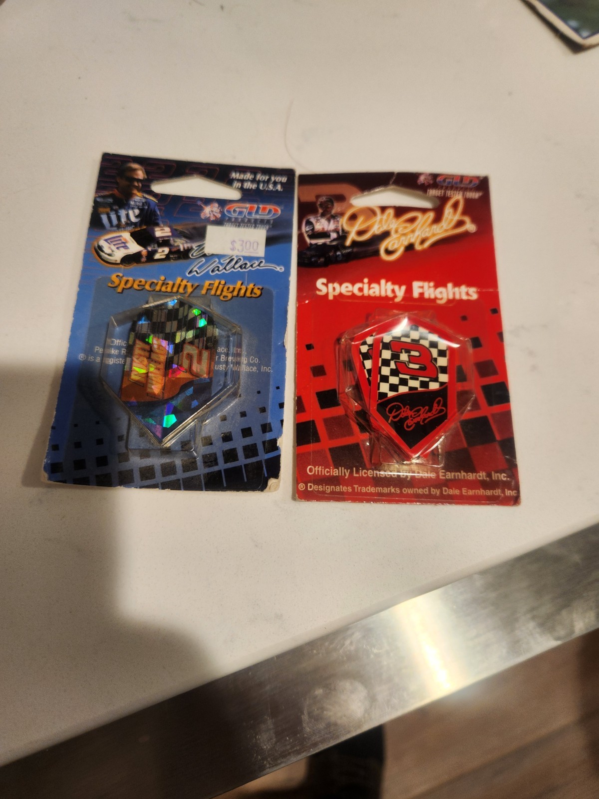 nascar dart flights Dale Earnhardt and rusty Wallace