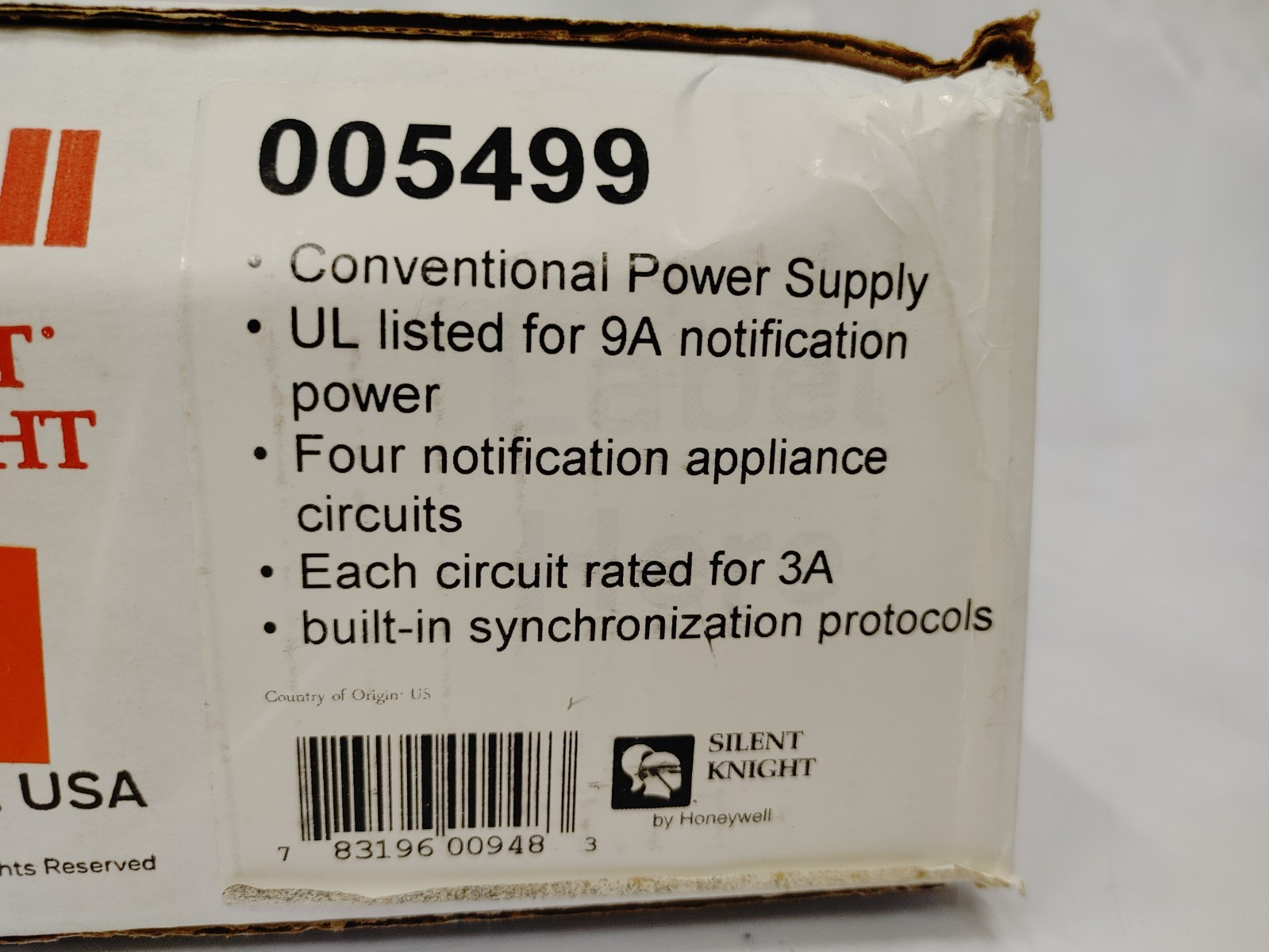 Silent Knight 5499 Distributed Power Module - BOARD w/ ENCLOSURE ONLY