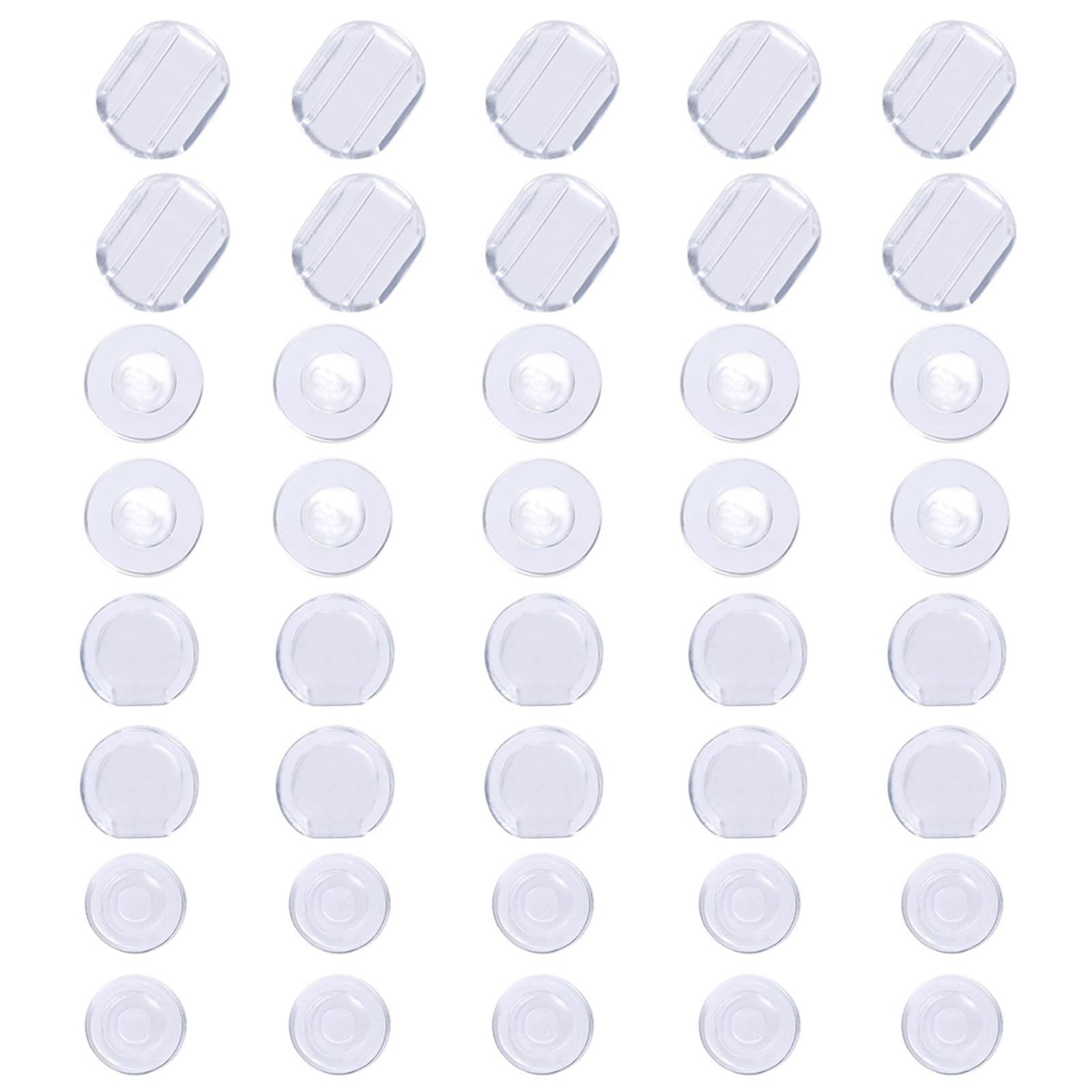 TOAOB 40 Pieces 4 Sizes Earring Back Pads Clear Silicone Comfort Earring Cush...