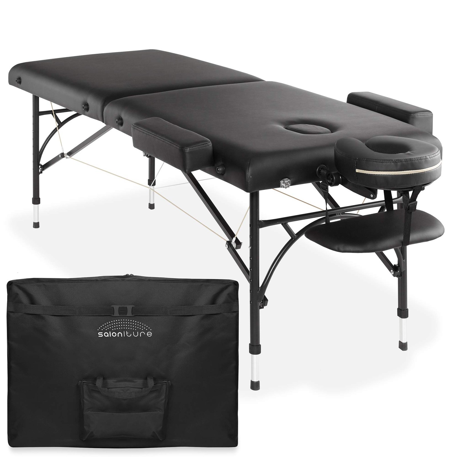Professional Portable Lightweight Bi-Fold Massage Table with Aluminum Legs - ...
